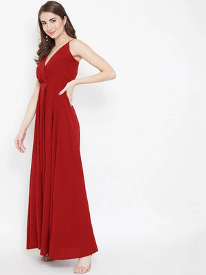 Buy Red Rayon Printed Western Dress Online - Darji Fashion