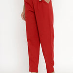 Miravan Cotton Solid straight regular fit casual trouser pant For Women's &amp; Girls