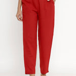 Miravan Cotton Solid straight regular fit casual trouser pant For Women's &amp; Girls