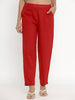 Miravan Cotton Solid straight regular fit casual trouser pant For Women's &amp; Girls