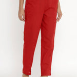 Miravan Cotton Solid straight regular fit casual trouser pant For Women's &amp; Girls