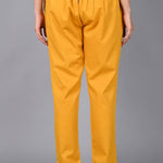 womens solid Cotton Casual ankle length pleats trouser