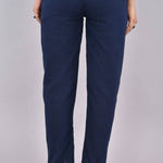 Womens Solid Cotton Slub Knot cross Pattern Trouser