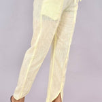 Womens Solid Cotton Slub Knot cross Pattern Trouser