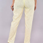 Womens Solid Cotton Slub Knot cross Pattern Trouser