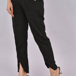 Womens Solid Cotton Slub Knot cross Pattern Trouser