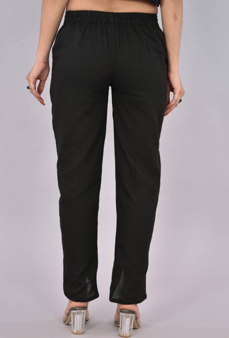 Womens Solid Cotton Slub Knot cross Pattern Trouser