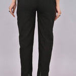 Womens Solid Cotton Slub Knot cross Pattern Trouser