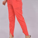 Womens Solid Cotton Slub Knot cross Pattern Trouser