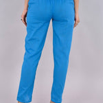 Womens Solid Cotton Slub Knot cross Pattern Trouser