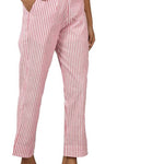 WOMENS COTTON STRIPE PRINTED TROUSER