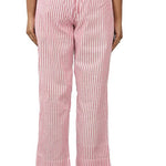 WOMENS COTTON STRIPE PRINTED TROUSER