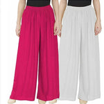 Elegant Rayon Solid Palazzo For Women- Pack Of 2
