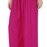 Alluring Trendy Magenta Rayon Solid Palazzo For Women And Girls
