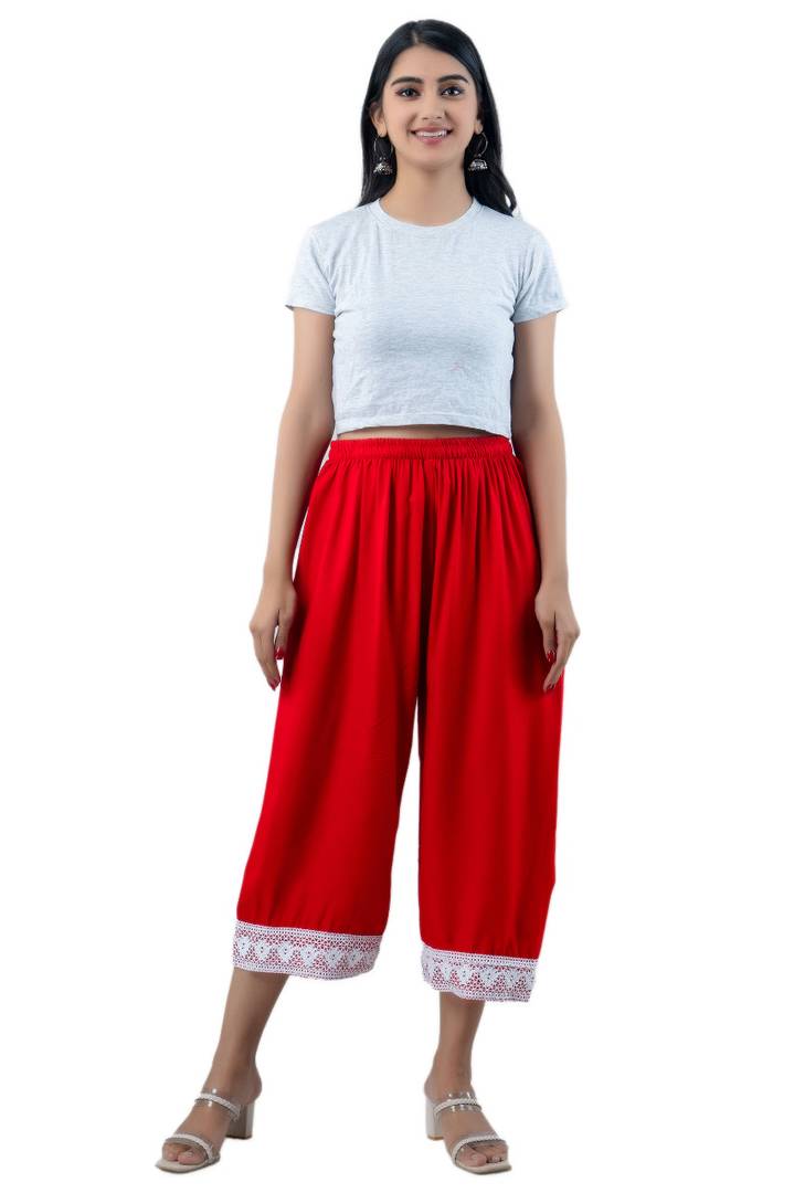 Plazzo Pant Party Wear Ladies Rayon Plain Palazzo, Size: Large at Rs 250 in  Ahmedabad