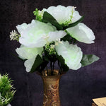 Artificial 5 Rose Plant Bunch with Leaves For Home Decoration