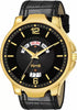 151-Black Men Golden Black Strap HMT Day  Date Wrist Watch For Men