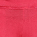 Fashionable Pink Cotton Solid Trouser For Women