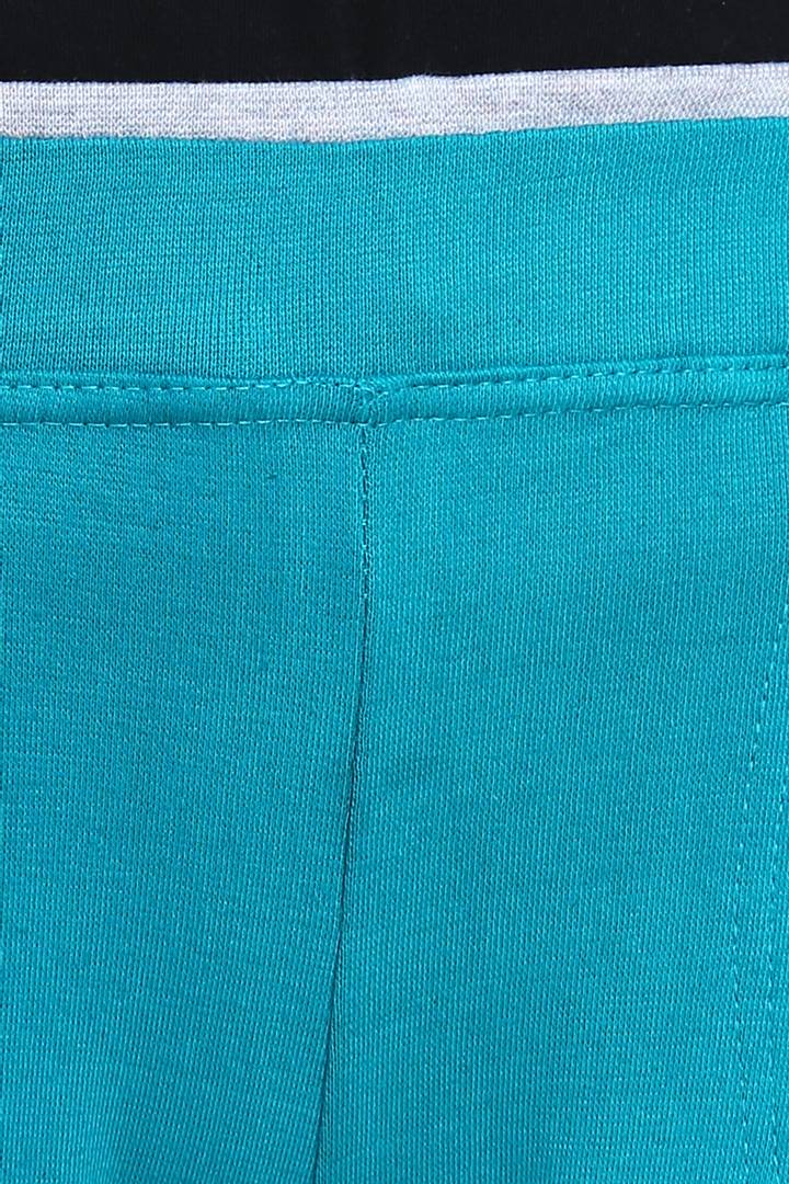 Fashionable Turquoise Cotton Solid Trouser For Women