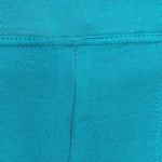 Fashionable Turquoise Cotton Solid Trouser For Women