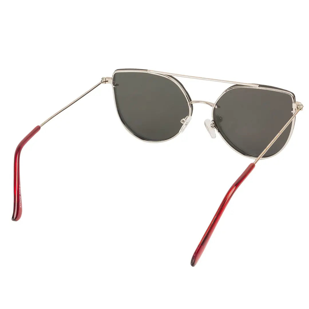 Arzonai Modish Cat-eye Silver-Multicolor Mirrored UV Protection Sunglasses For Women [MA-5555-S7 ]