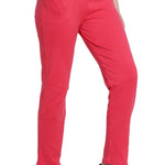 Fashionable Pink Cotton Solid Trouser For Women