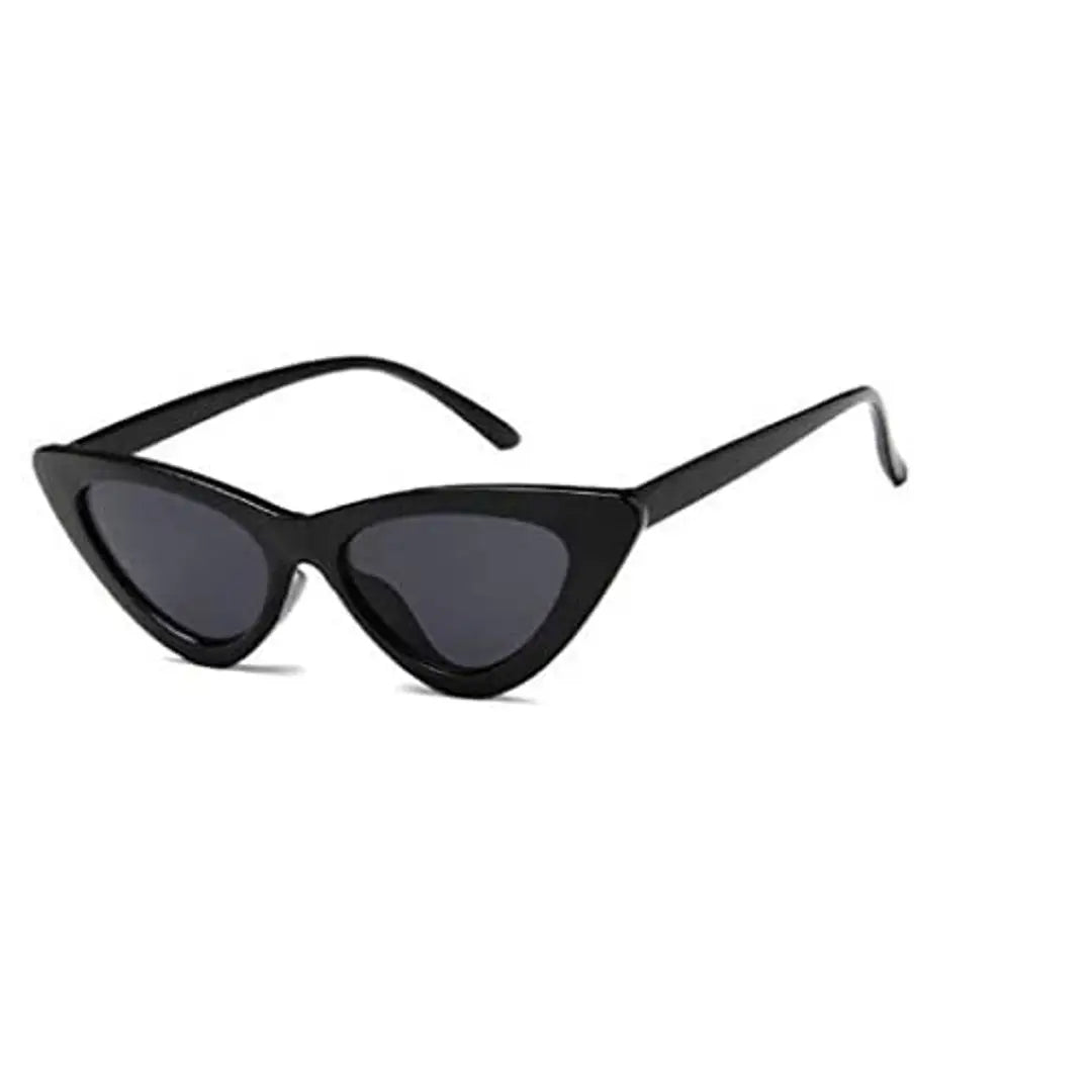 Awestuffs Cat Eye Designer Vintage Sunglasses for Women (Cat eye Classic) (Black, Medium) Pack of 1